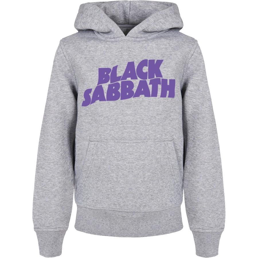 F4NT4STIC Basic Kids Hoodie Black Sabbath Wavy Logo Black heathergrey