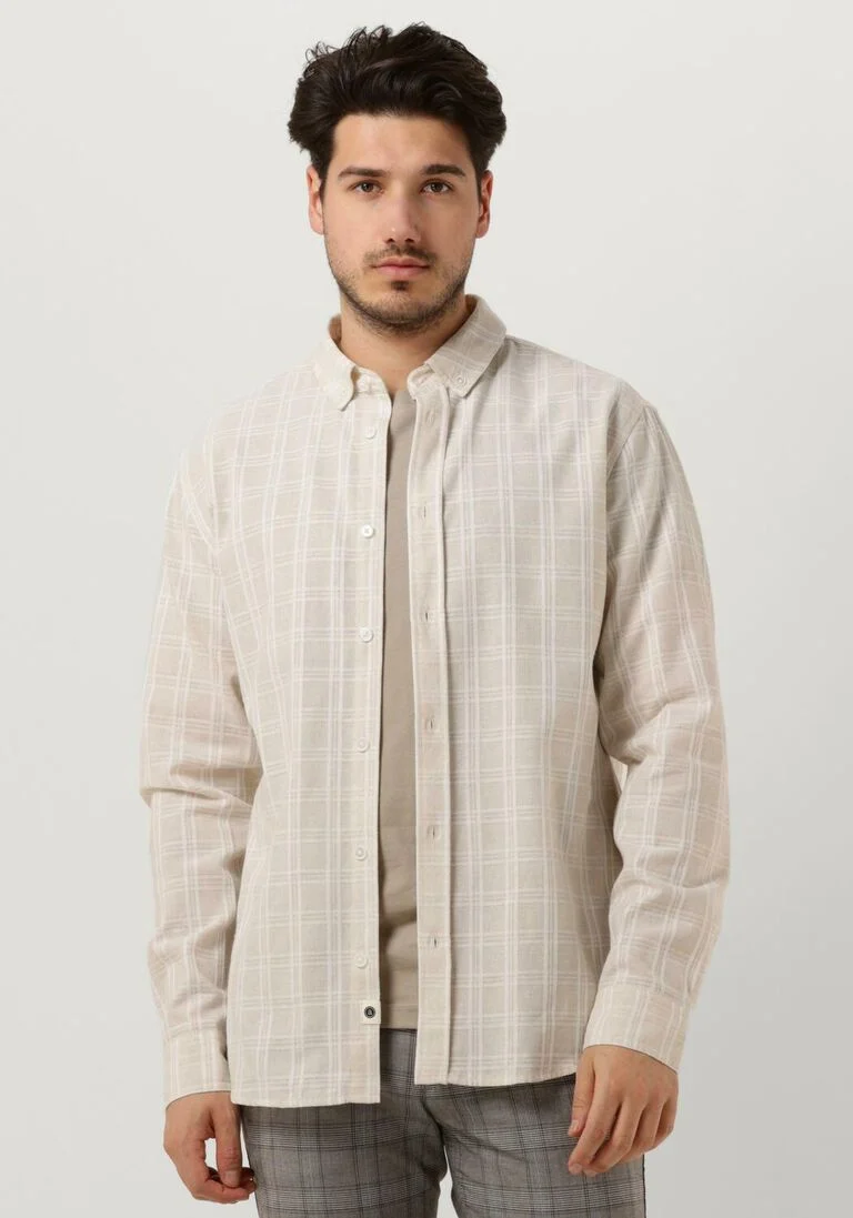ANERKJENDT zand anerkjendt casual overhemd akkonrad l/s check shirt