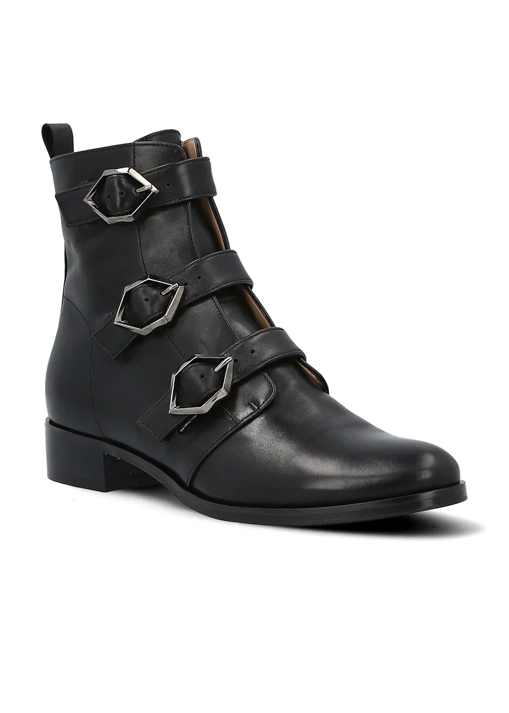BOOTS SABLIERE CUIR NOIR