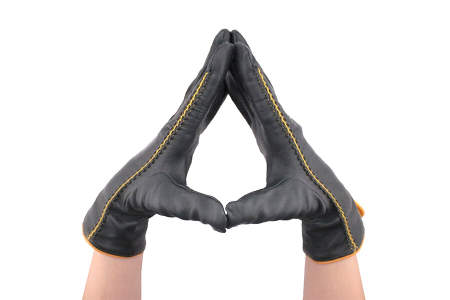 Glove Twist grey mustard
