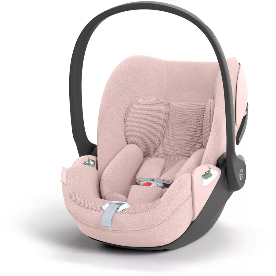 cybex PLATINUM Buggy Coya Chrome Dark Brown Peach Pink inklusive Babyschale Cloud T I-Size Plus Peach Pink und Adapter