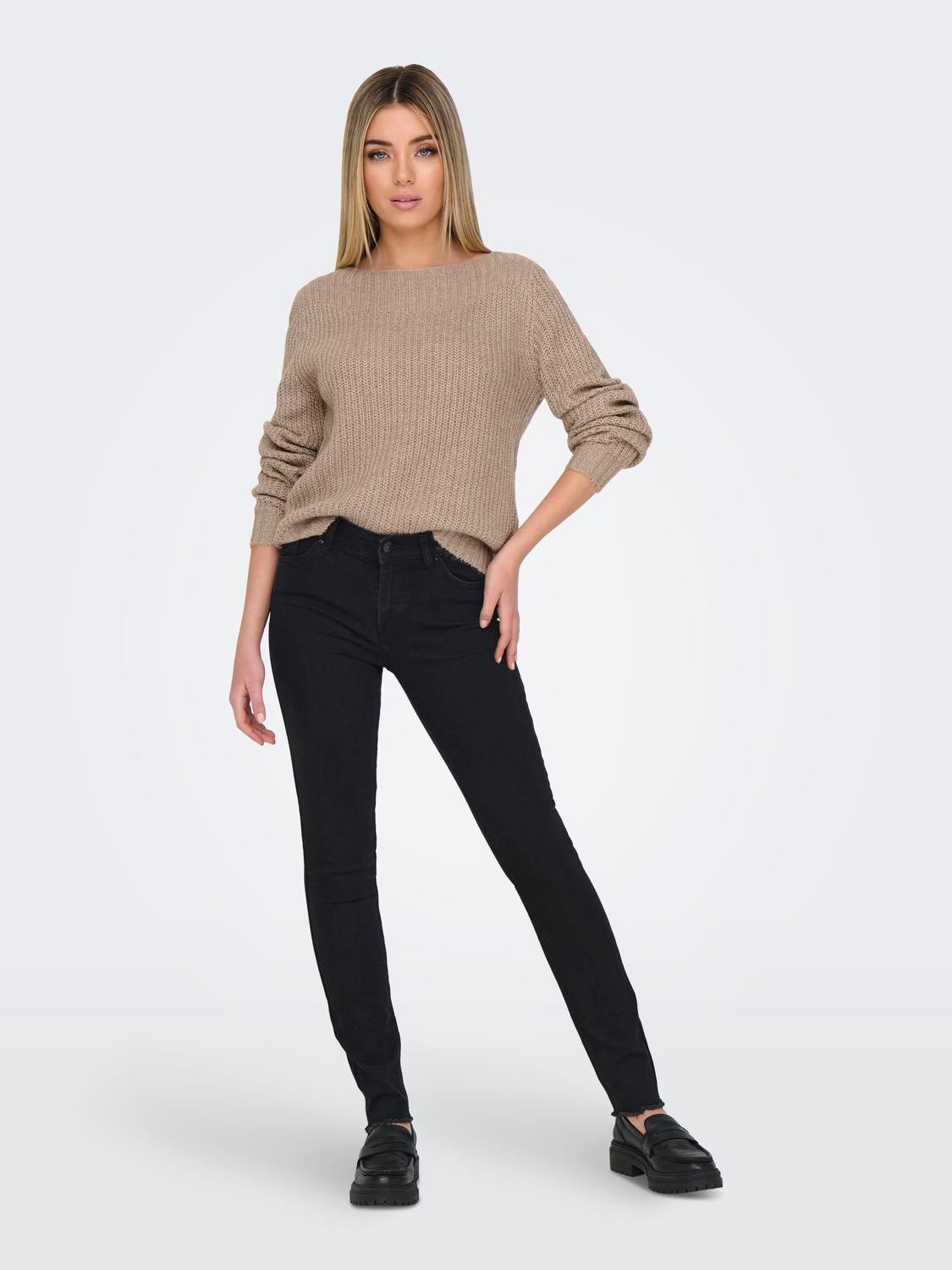 ONLHUSH Mittlere Taille Skinny Fit Jeans Black Denim