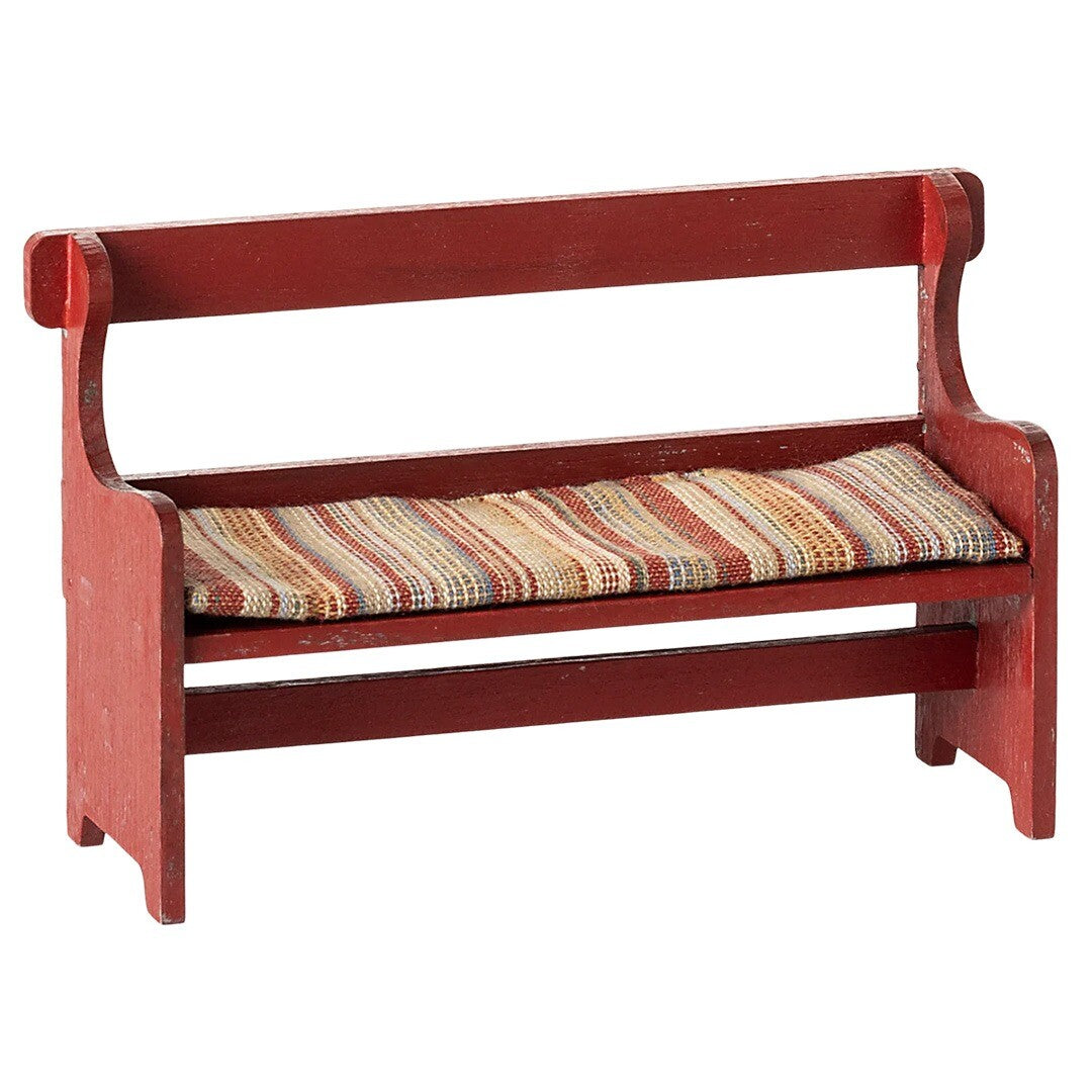 Maileg poppenhuis bankje rood - 7,5 cm