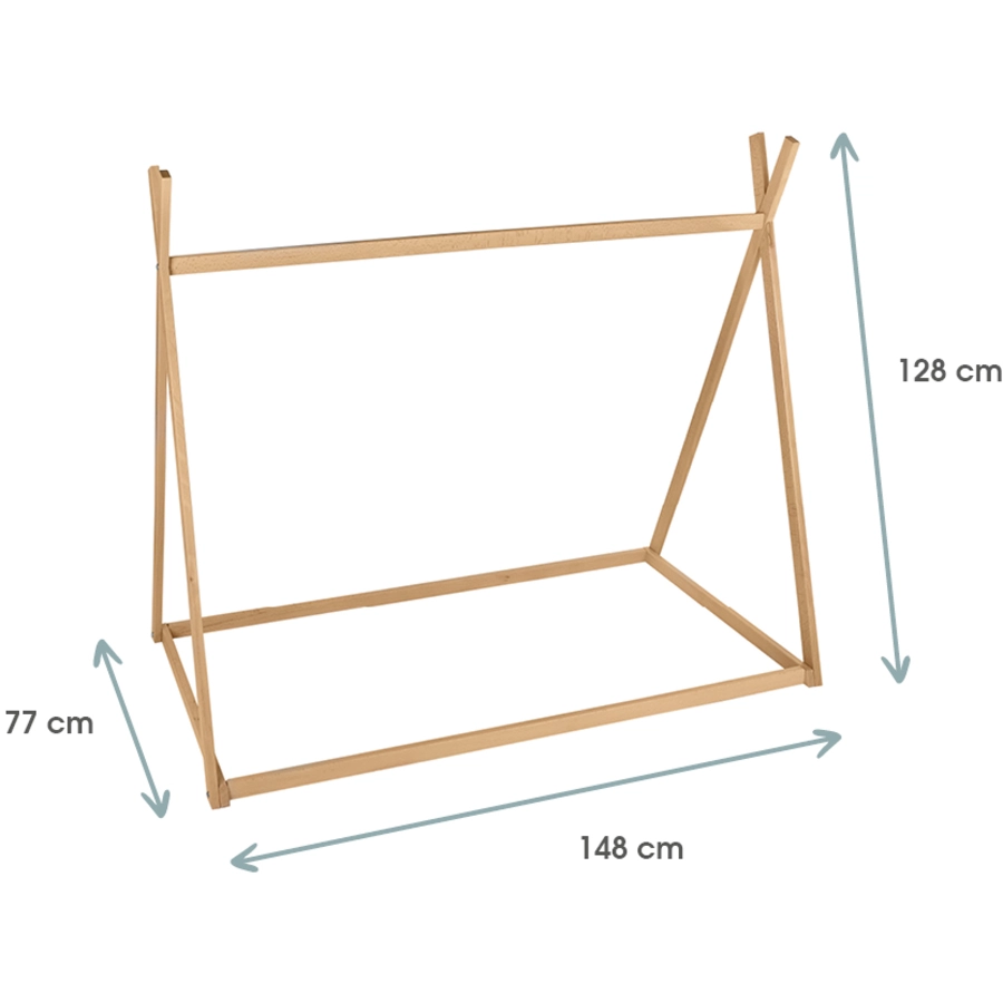 kindsgard Tipibett skjuly 70 x 140 cm natur