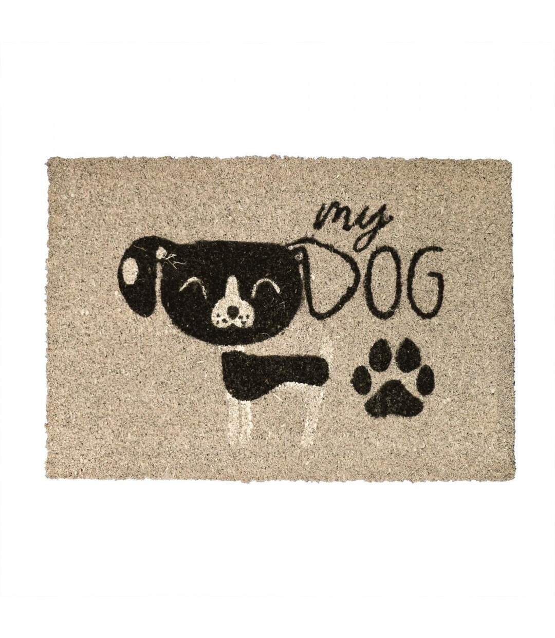 Paillasson COCO CHIEN Gris 40x60 en coco idéal pour une entrée motif : animaux