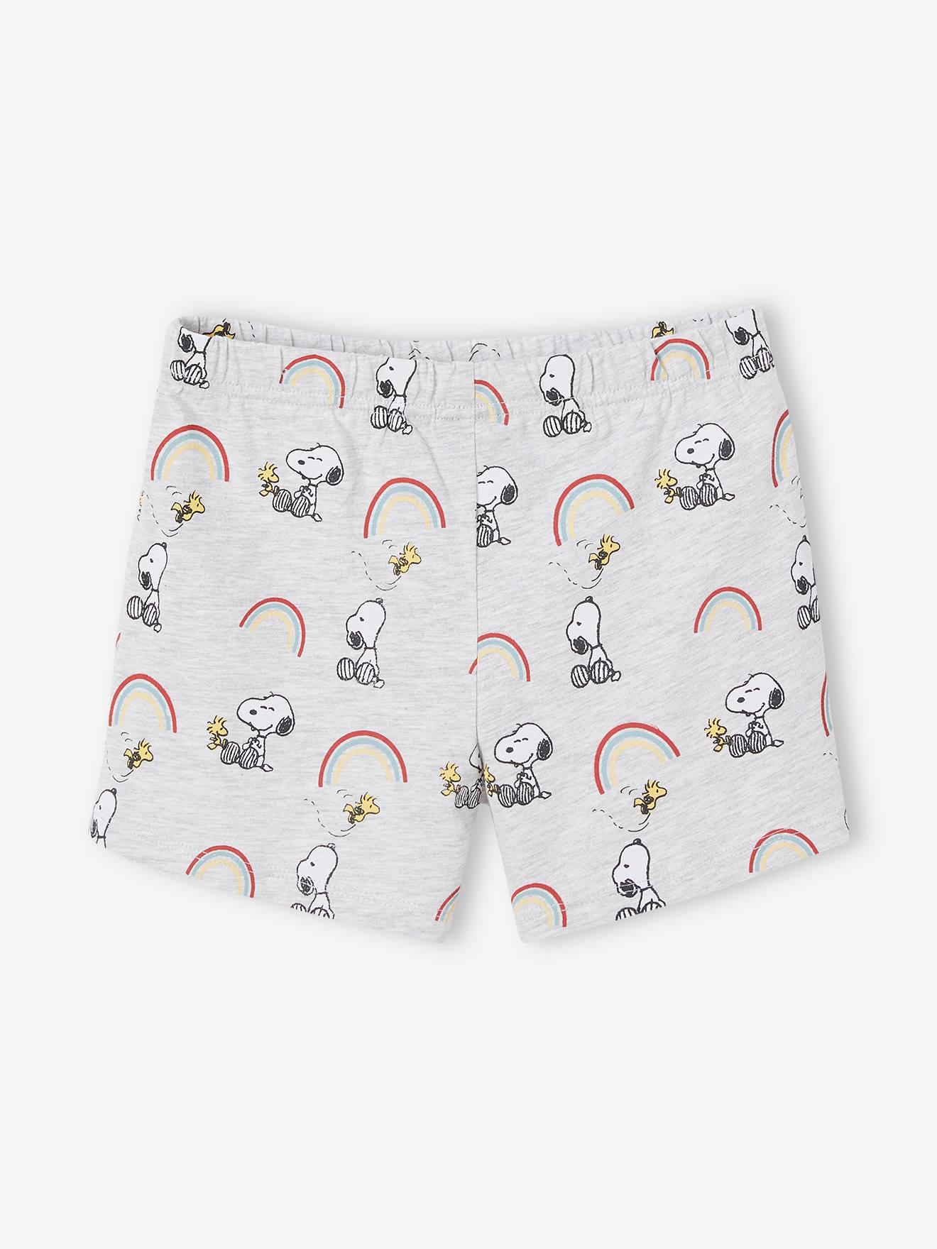 Pijama Snoopy Peanuts® cor pêssego com shorts para meninas