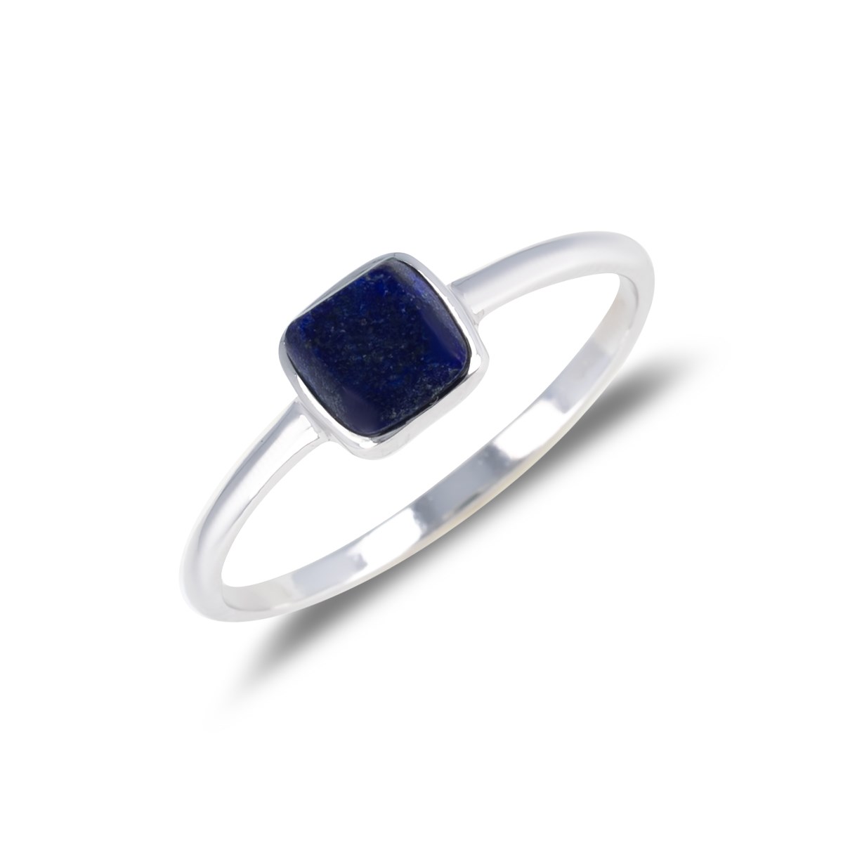 Bague argent rhodié pierre lapis lazuli