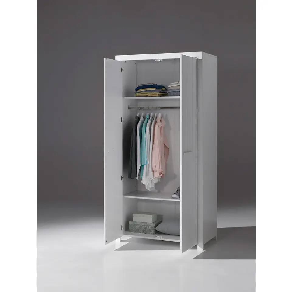 Vipack kledingkast Erik 2-deurs - wit - 205x100x55 cm