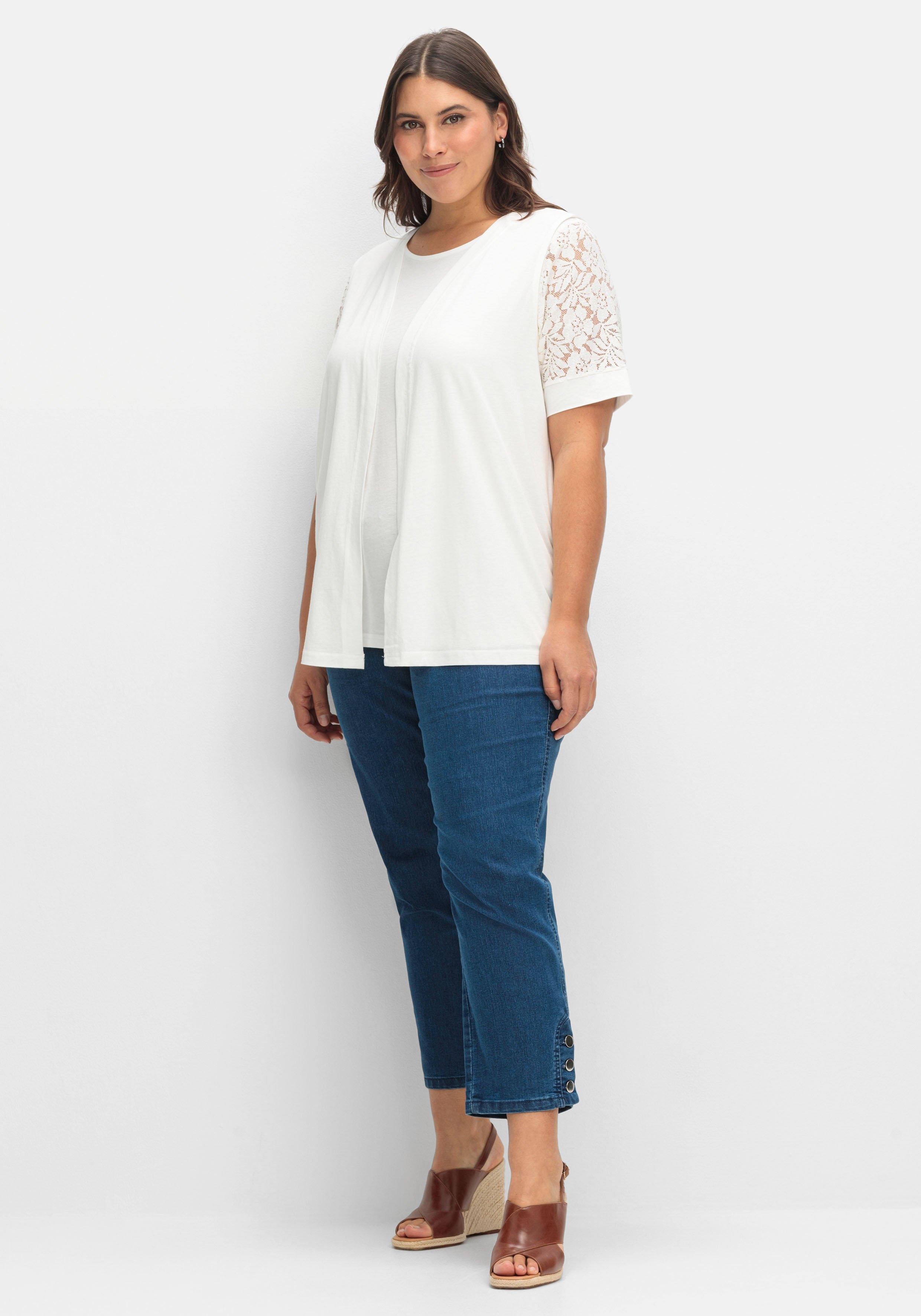 Set aus Spitzenshirt und Weste