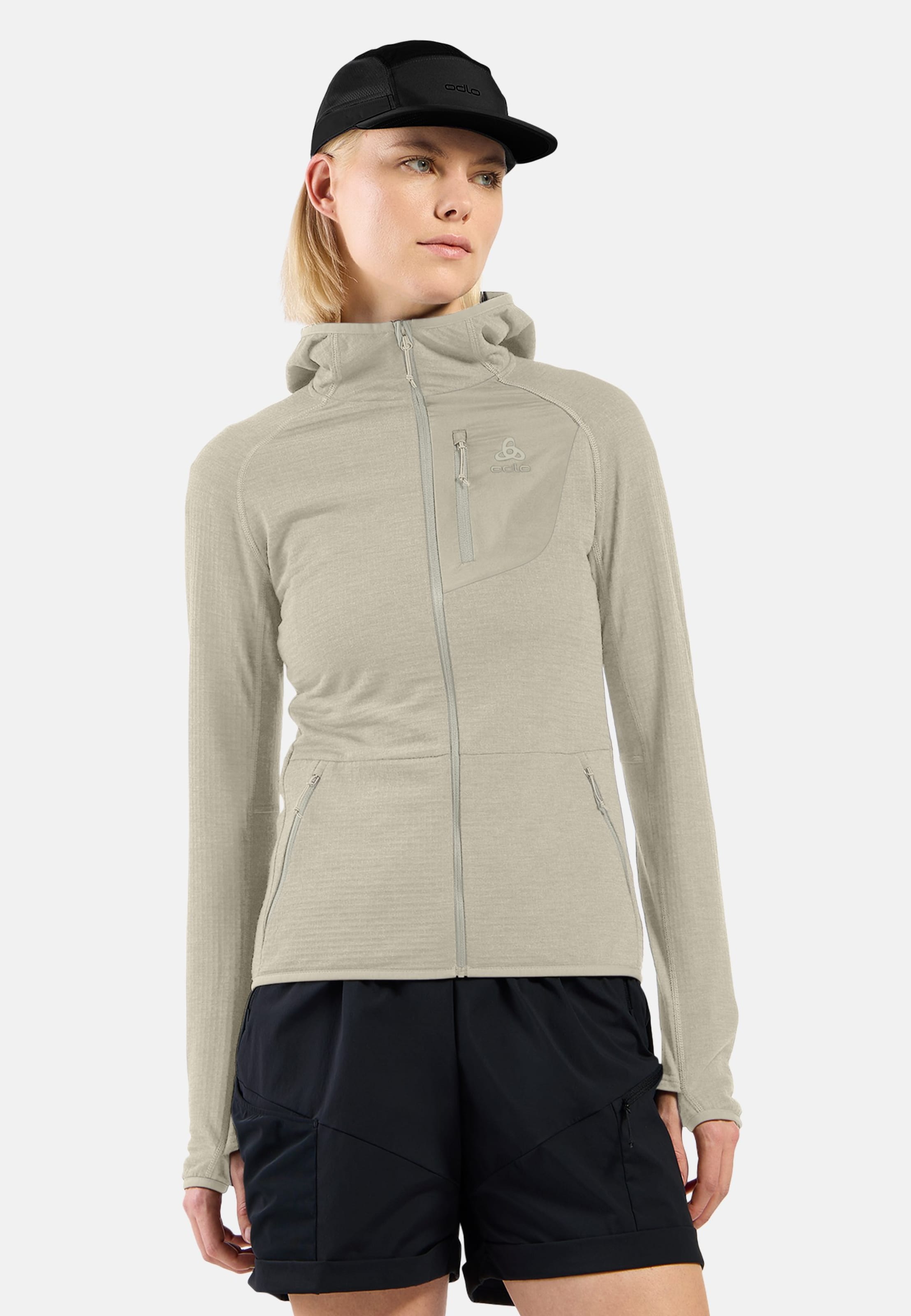Ascent Mid Layer mit Kapuze und Reissverschluss in agate gray