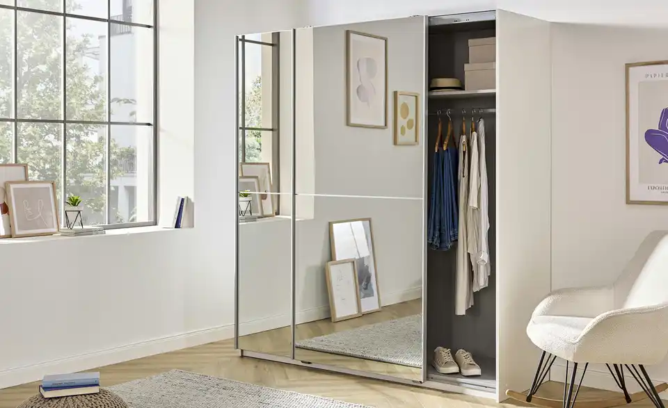 Schwebetürenschrank Queen 2 Stück 179 cm Weiß