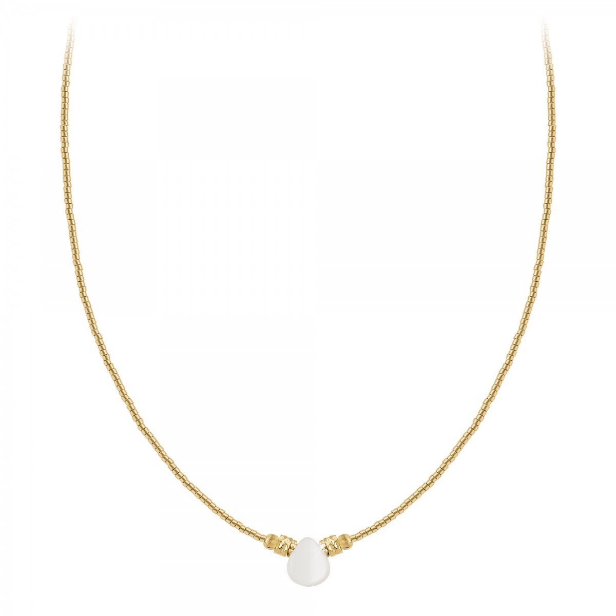 Collier SC Bohème orné d'une pierre de lune blanche