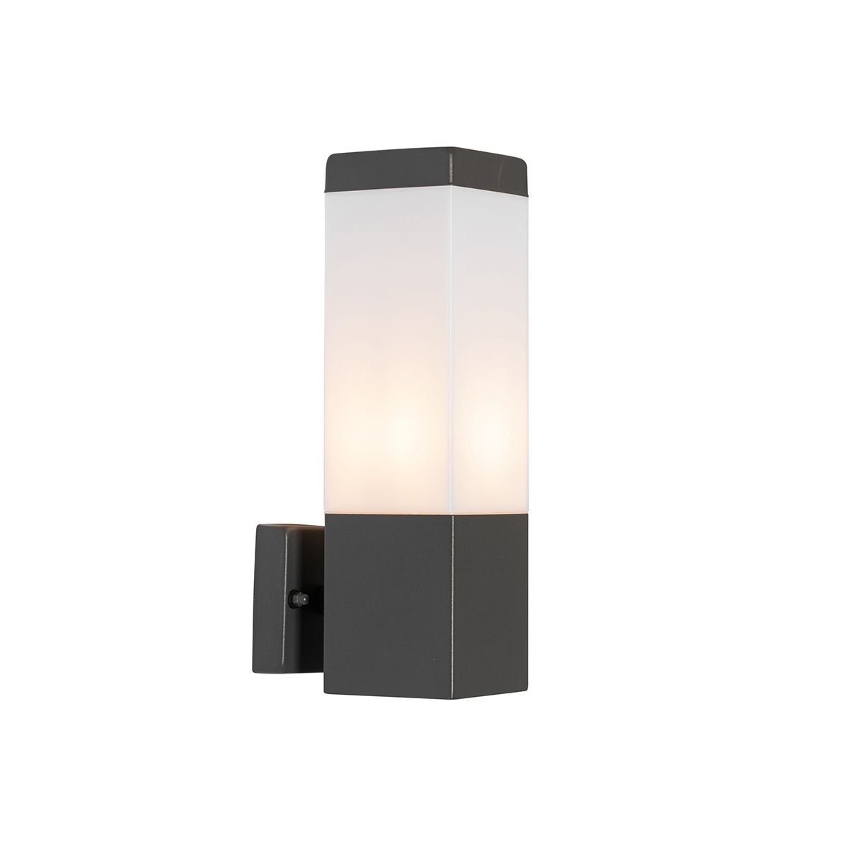 Moderne buiten wandlamp donkergrijs met opaal - Malios