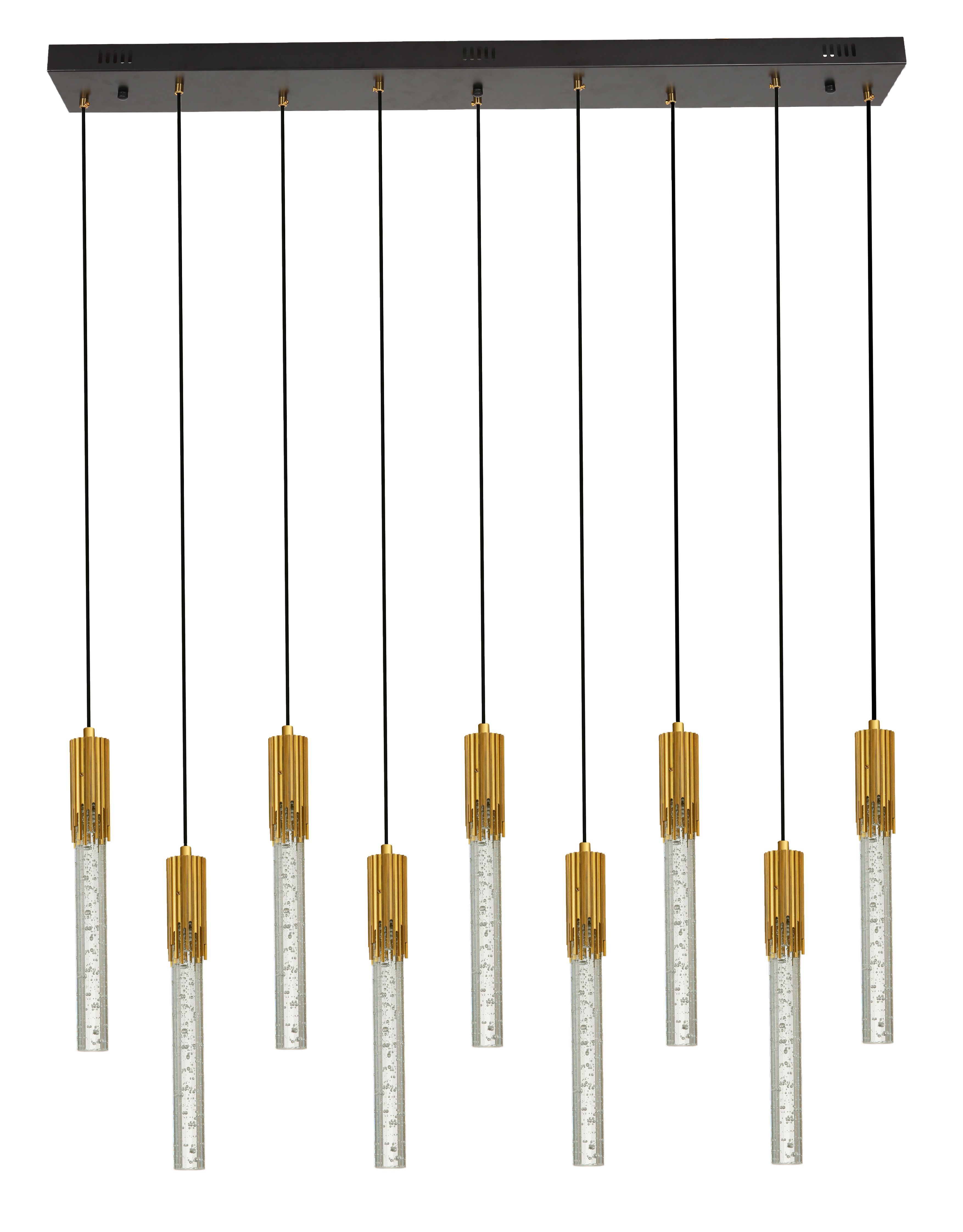 Hanglamp 9-lichts Goud Maud B120 x D15 cm