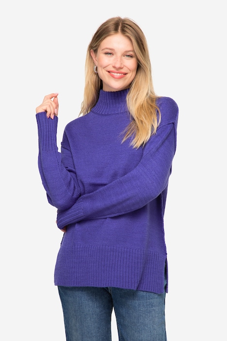 Pullover, Wollmix, Stehkragen, Langarm