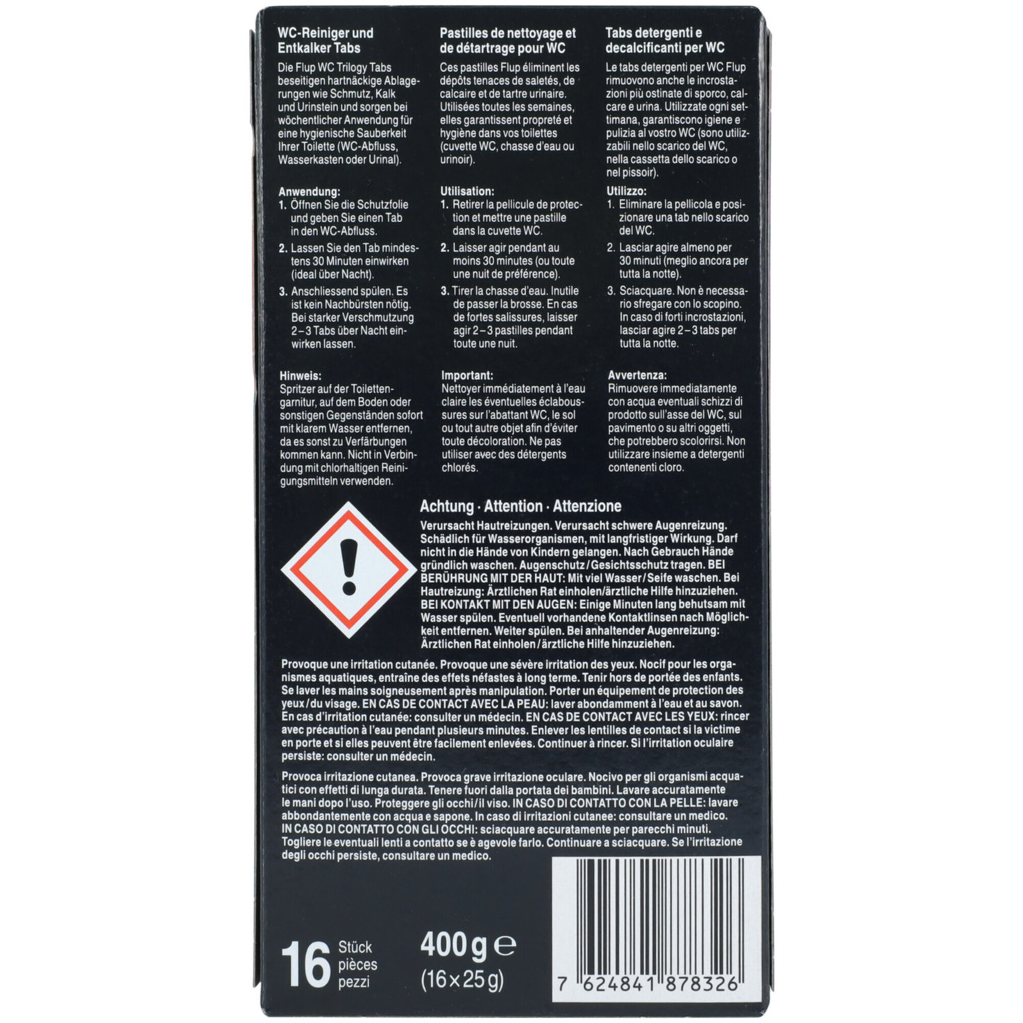 Flup Power WC Trilogy Tabs 16x25g