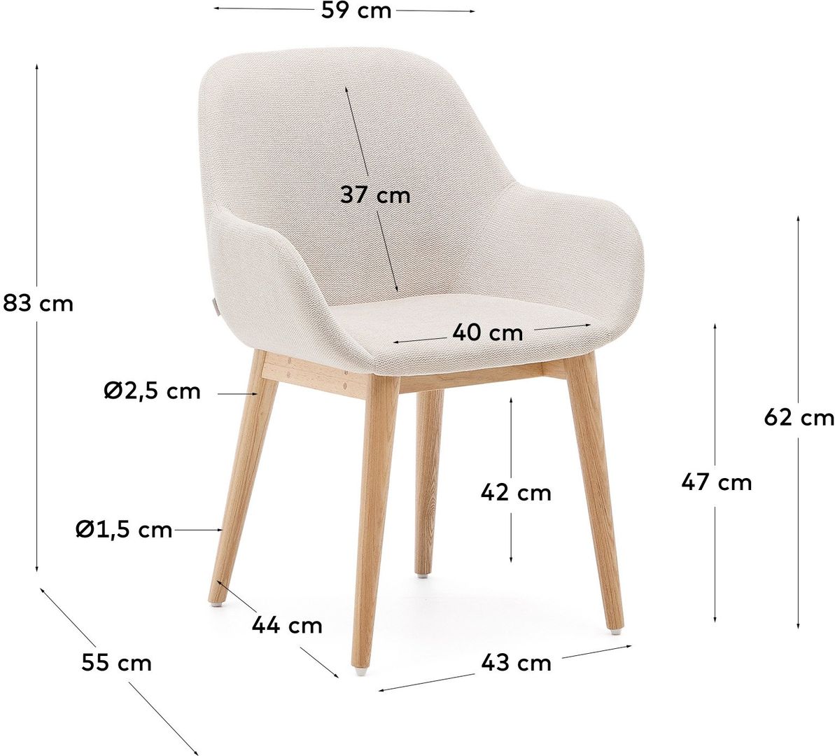Kave Home   Konna Essenhout Eetkamerstoel