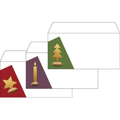 Enveloppe à motif de Noël 'Cut-out style' 110 x 220 mm - Set de 25