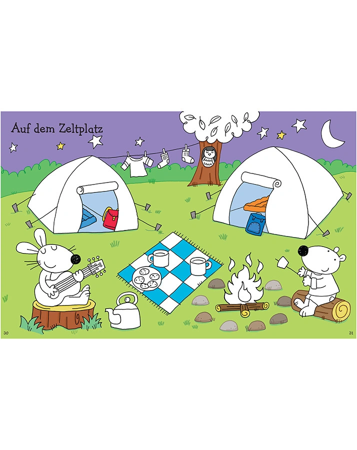 Malen und Stickern: Im Urlaub