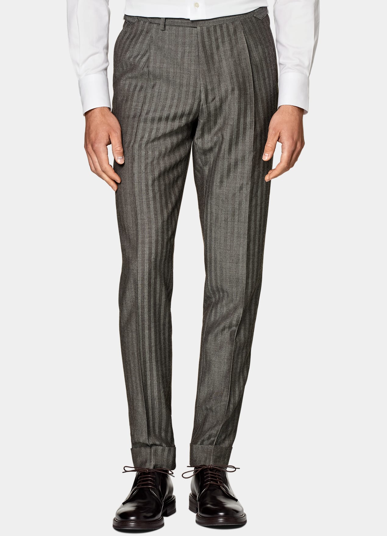 Costume Havana coupe Tailored taupe à chevrons