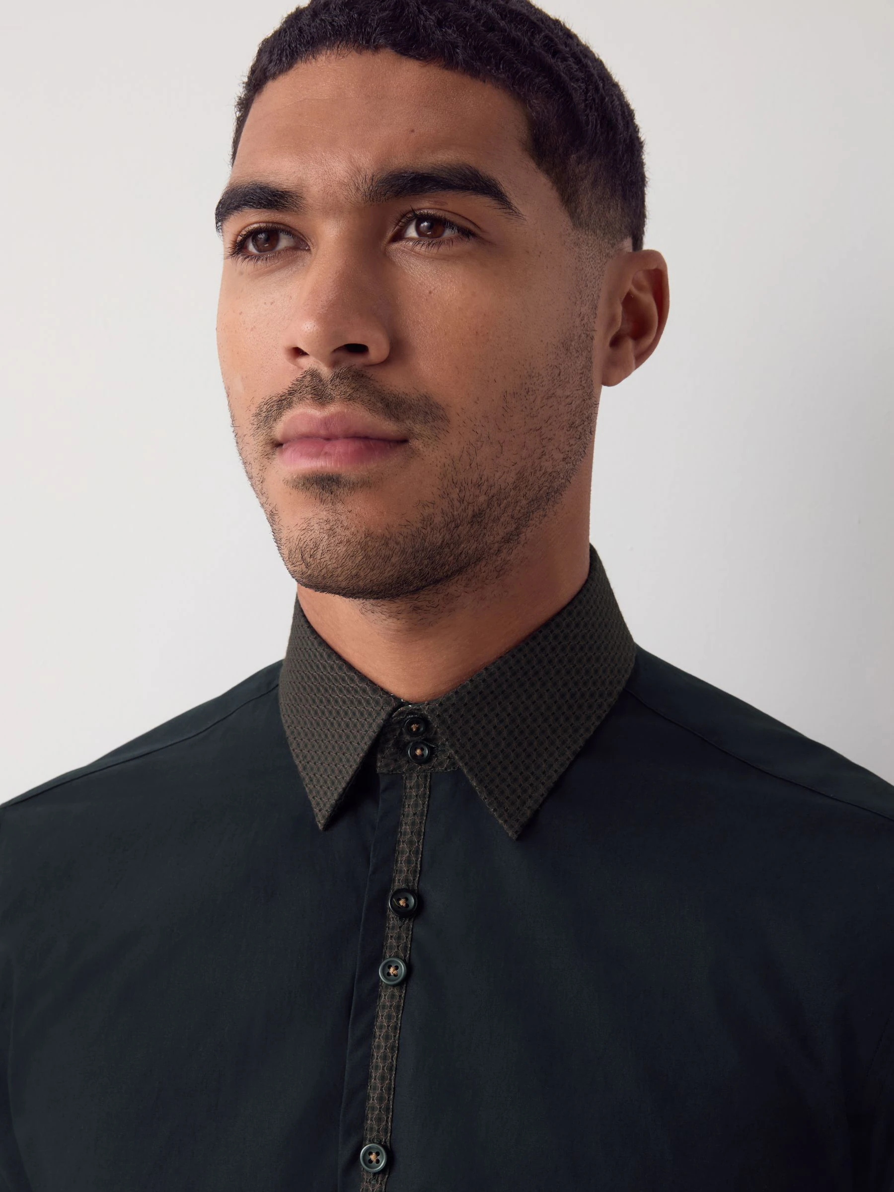 Zwart/goudkleurige kraag - Smart Trimmed Long Sleeve Party Shirt