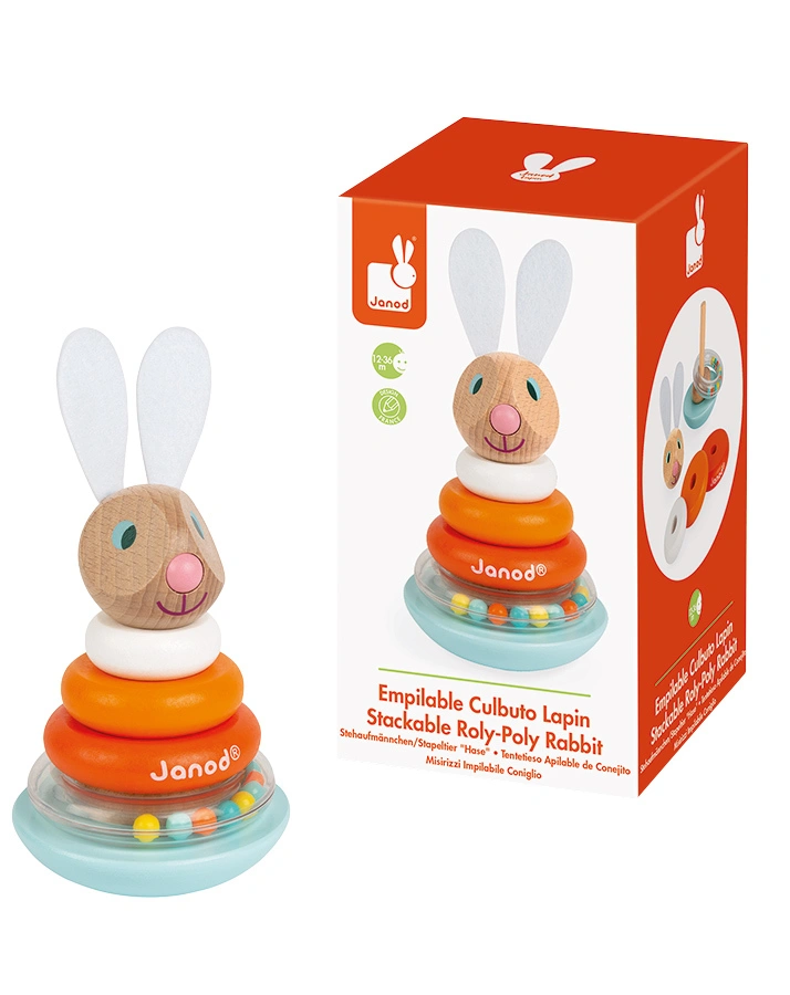 Stapel-Stehaufmännchen HASE 6-teilig in bunt