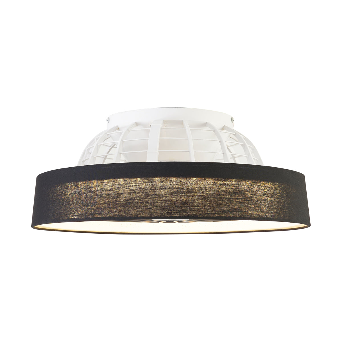 QAZQA Plafondventilator zwart met ster effect 48cm incl. LED dimbaar