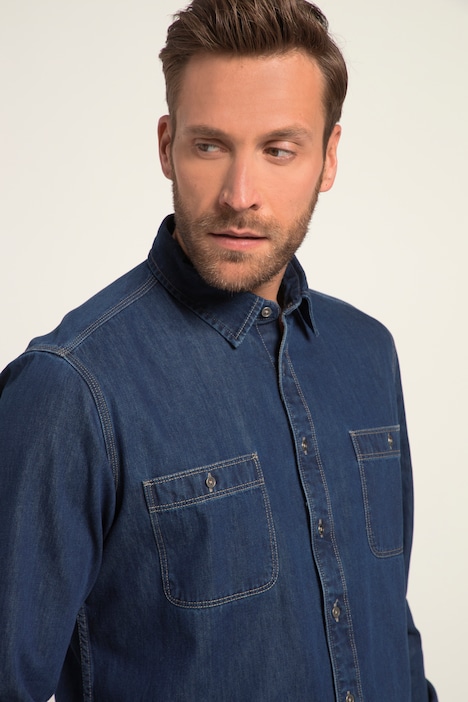 Jeanshemd, Langarm, Kentkragen, Modern Fit, bis 8 XL