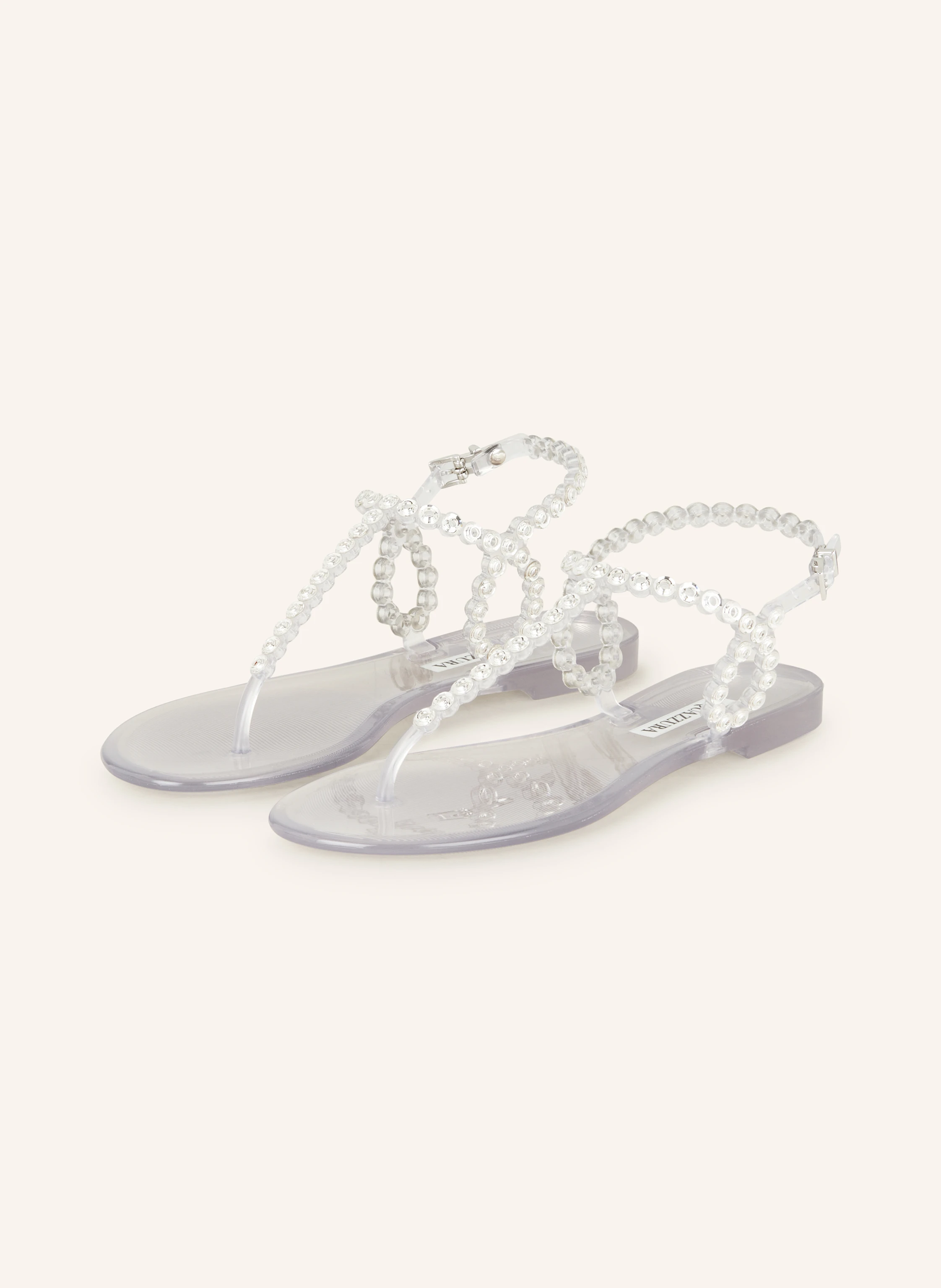 AQUAZZURA Zehentrenner ALMOST BARE CRYSTAL JELLY mit Schmucksteinen