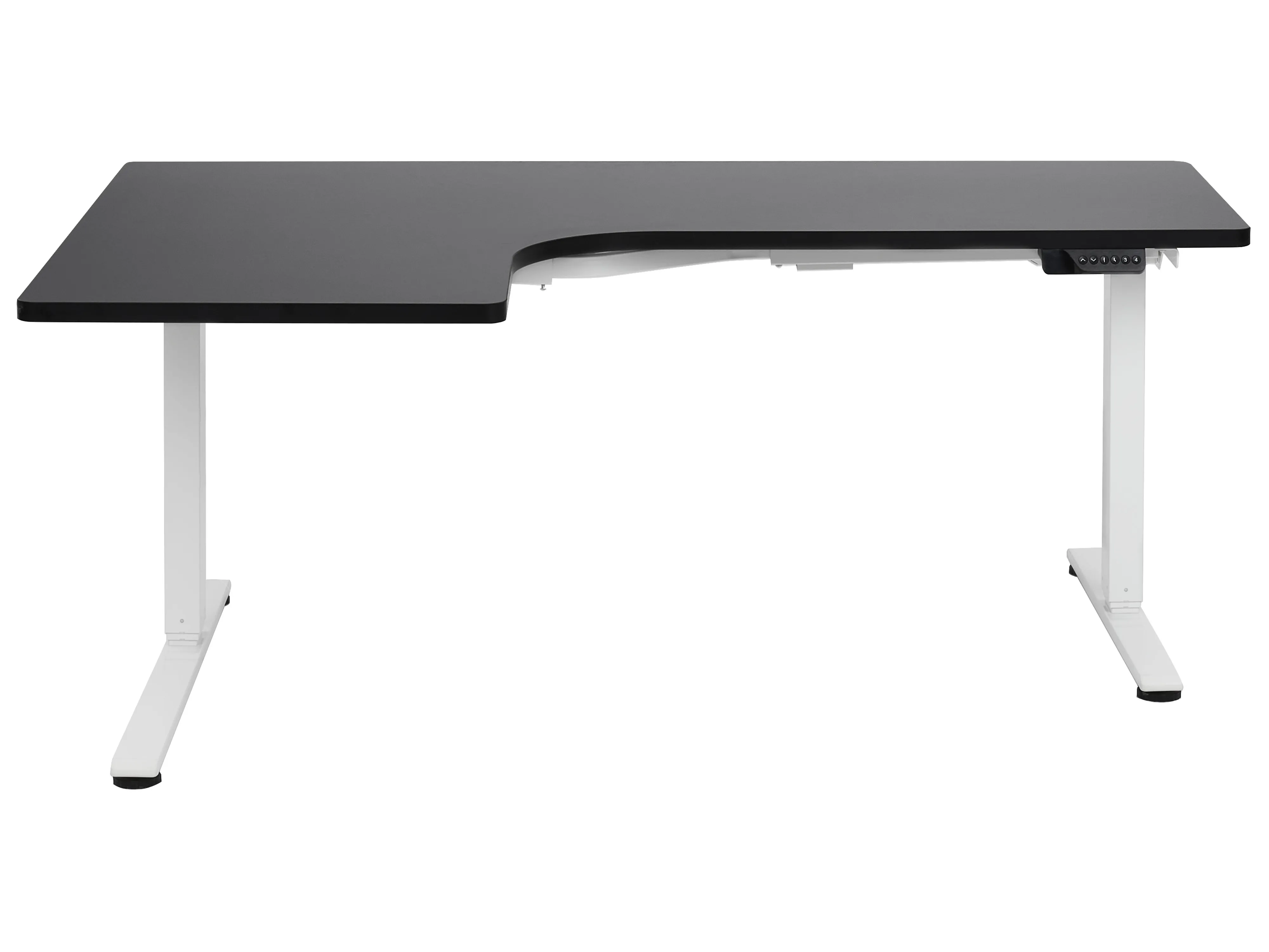 Elektrisch verstelbaar hoekbureau DESTINES Zwart/wit 160 cm 109 cm linkszijdig