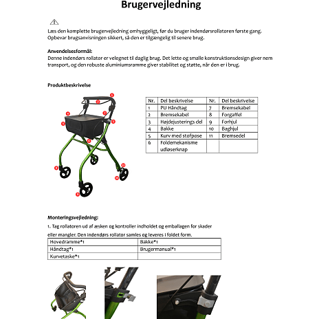 Actiumplus Indoor rollator - grå