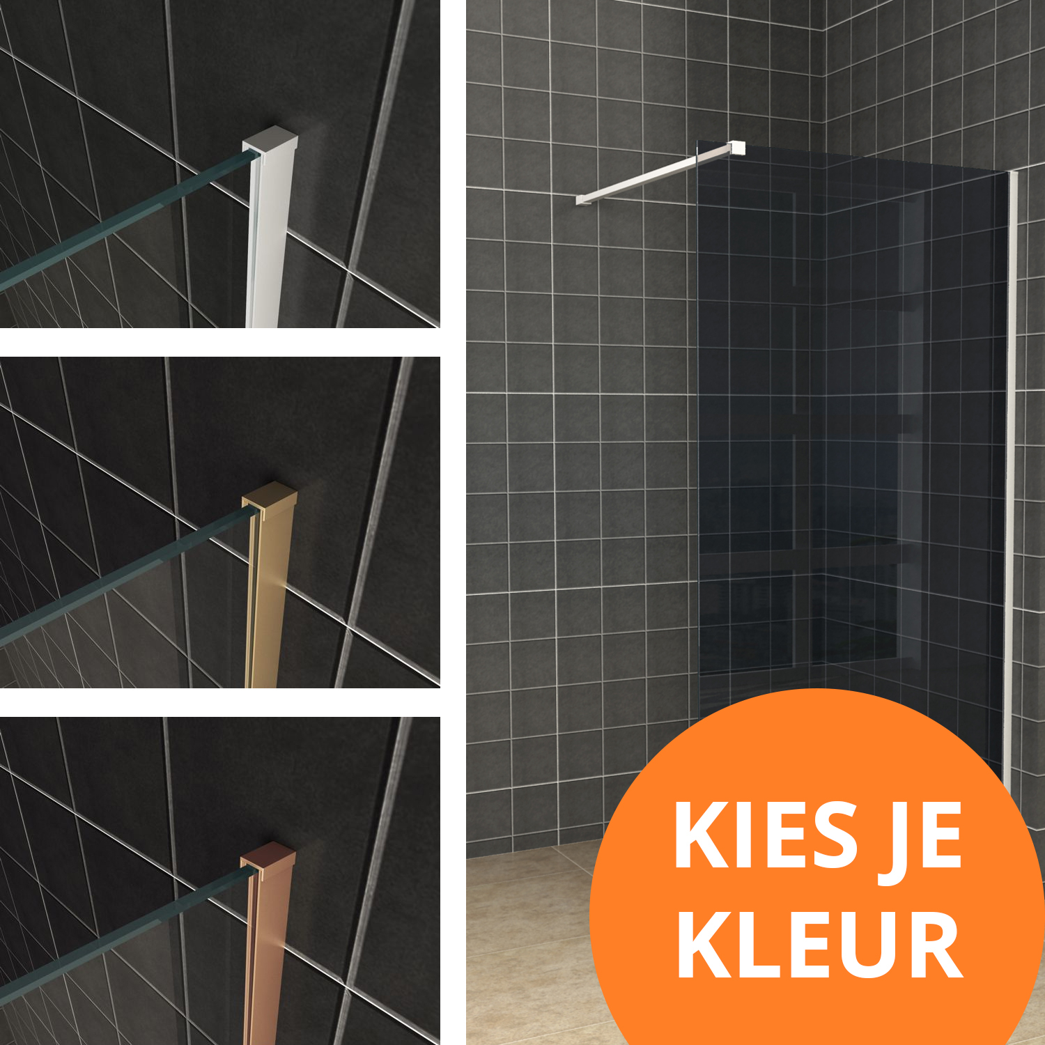 Mueller Slimline douchewand samenstellen, kies je kleur!