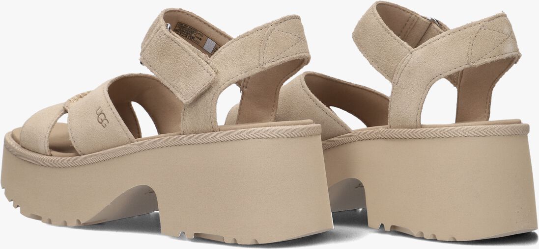 beige ugg sandalen met hak w new heights ankle strap
