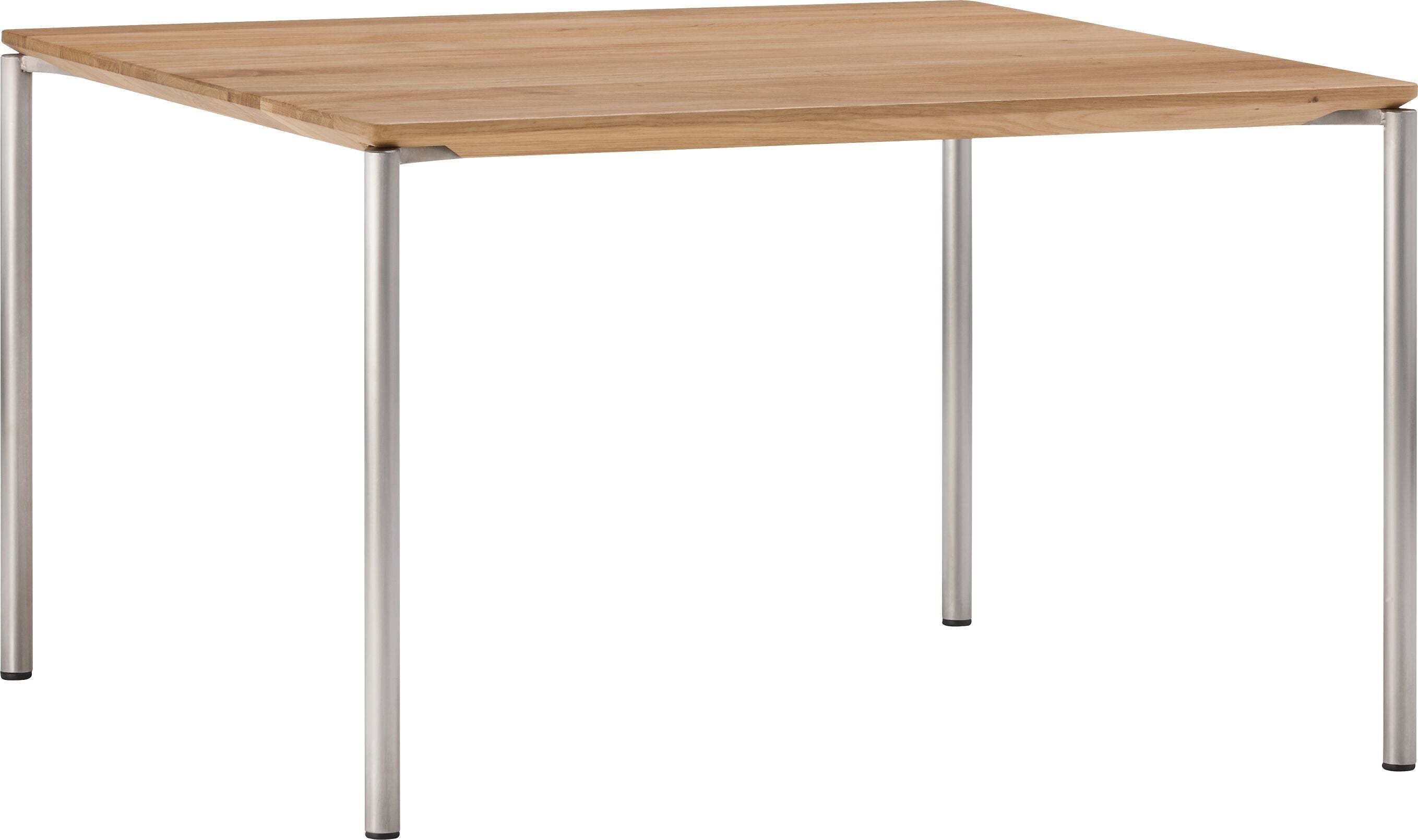 BAO Salontisch - Eiche massiv / Edelstahl / B: 65.0 cm x T: 65.0 cm x H: 40.0 cm