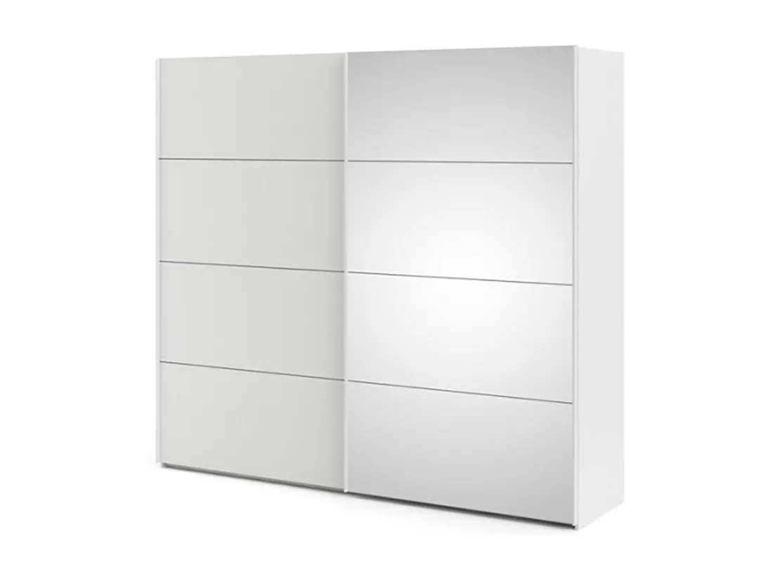 Garde-robe 2 portes Dstefan, Meubles de chambre, Penderie de plain-pied, Placard à vêtements, 243x61 h220 cm, Blanc