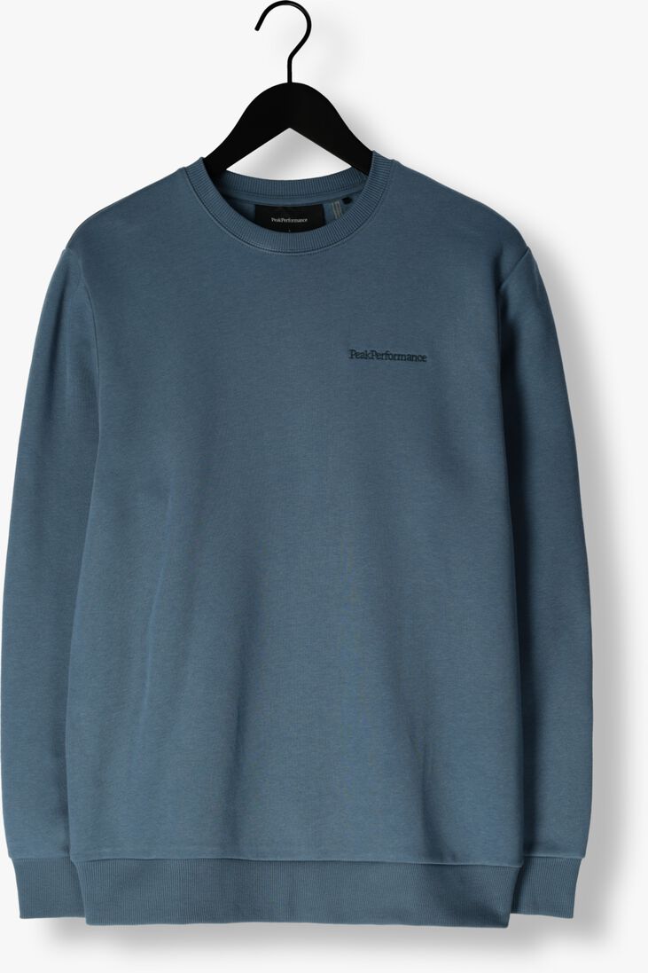 blauwe peak performance sweater original small logo crew men