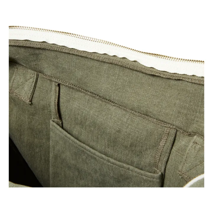 Adorna Sac zippé en lin | Vert kaki