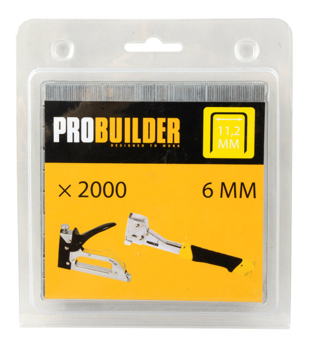 Hæfteklammer 6 mm nr. 53F 2000 stk. - Probuilder