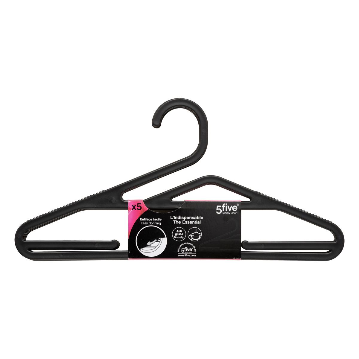 LOT 5 CINTRES ANTI DERAPANT PLASTIQUE