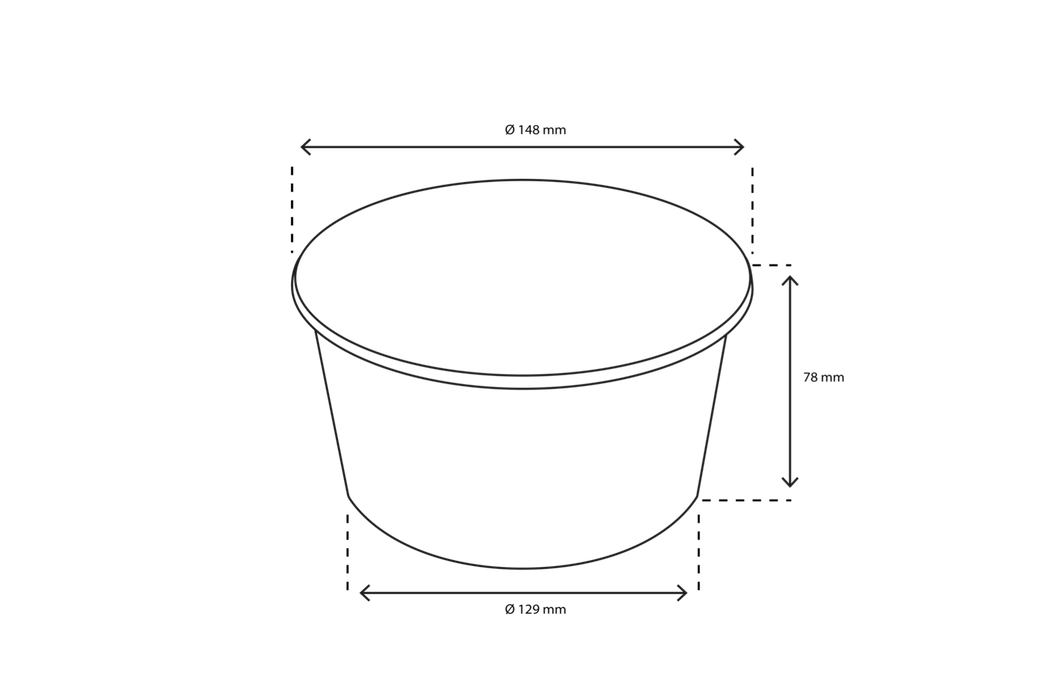 Salade Poke Bowl 1000ml 32oz Ø148mm wit