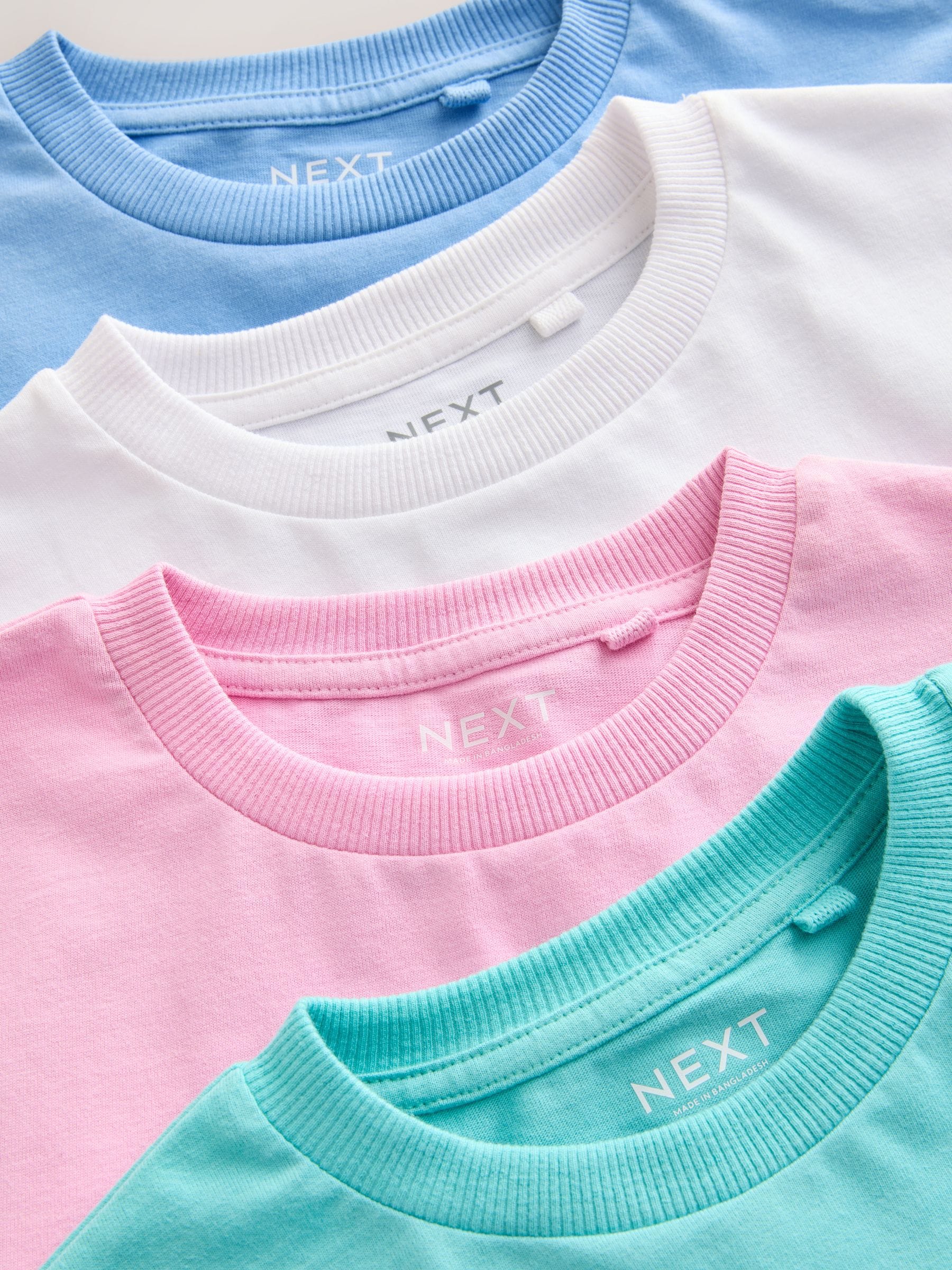 Pastel - T-shirts met korte mouwen en geborduurd rendier, verpakking van 4 (3-16jr)