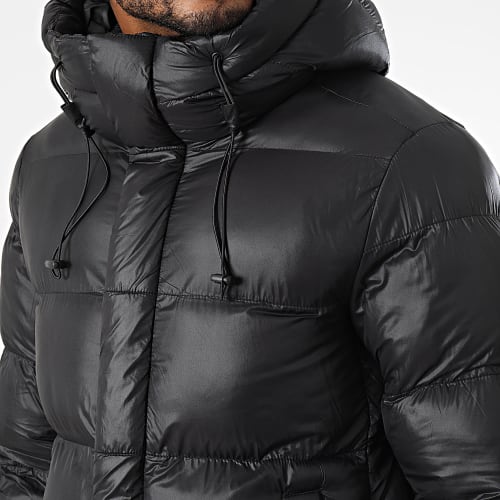 Doudoune Longue A Capuche Noir