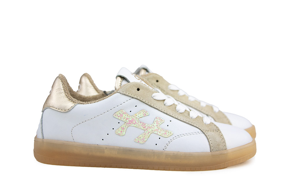 Hip Sneaker Wit Beige Combi