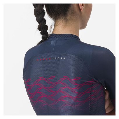 Maillot Manches Courtes Femme Castelli Climber's 2.0 Bleu/Rose