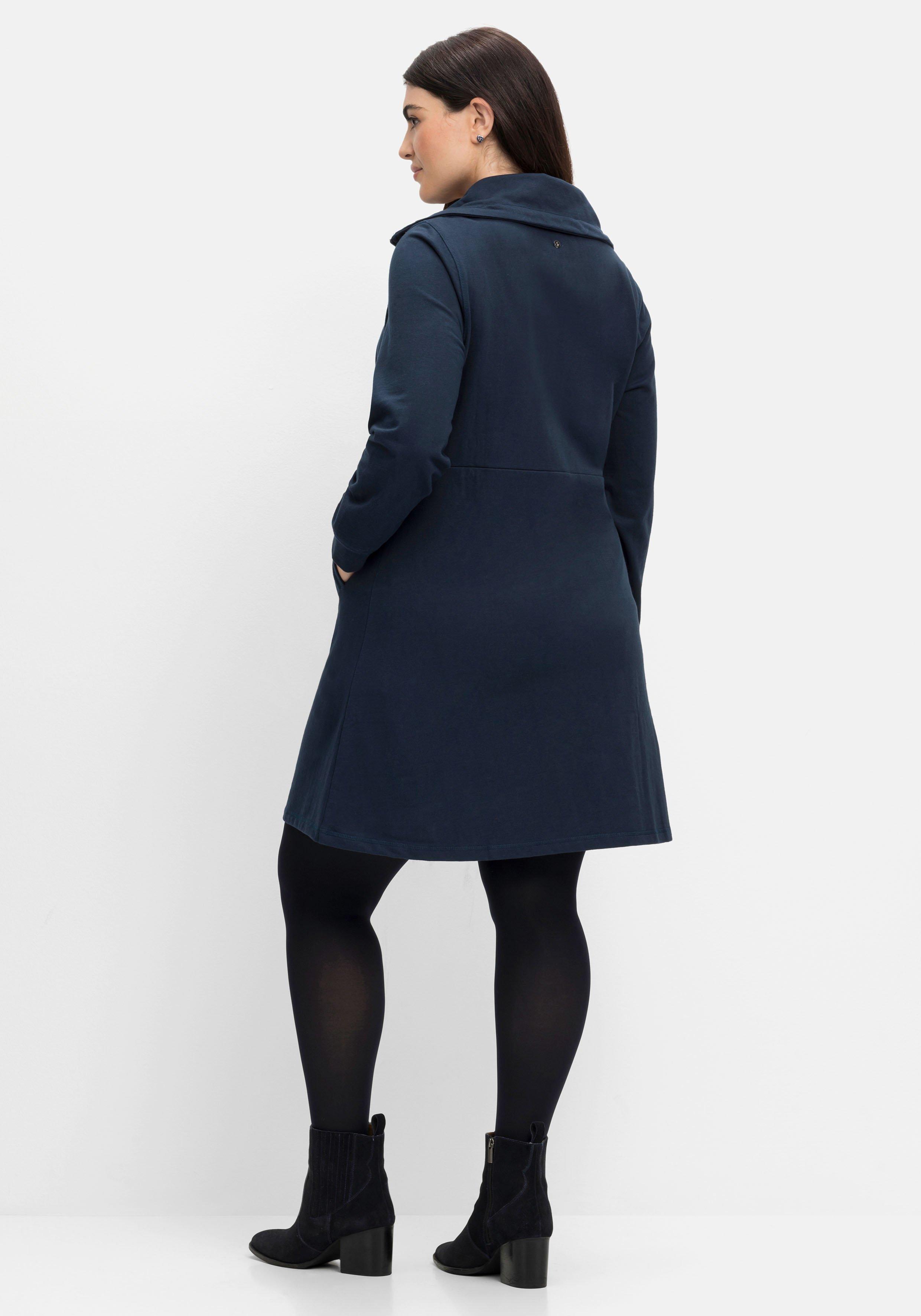 Sweatkleid mit Troyerkragen und Taschen