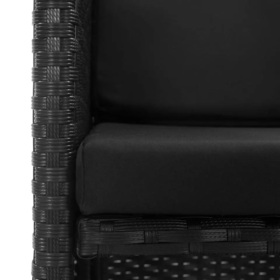vidaXL - Tuinset - Zwart - Poly rattan