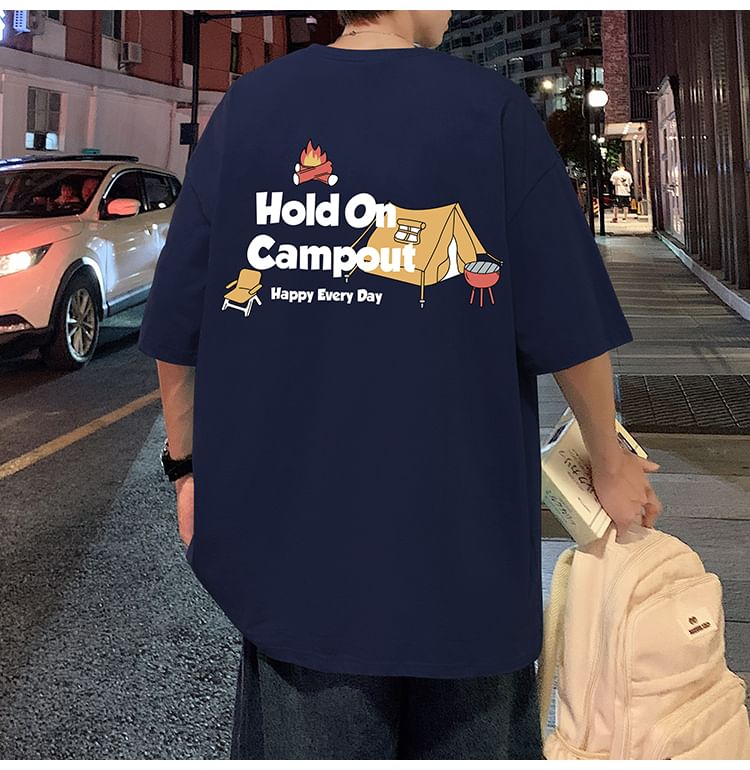 Diphon - T-shirt met korte mouwen, ronde hals en cartoonletterprint