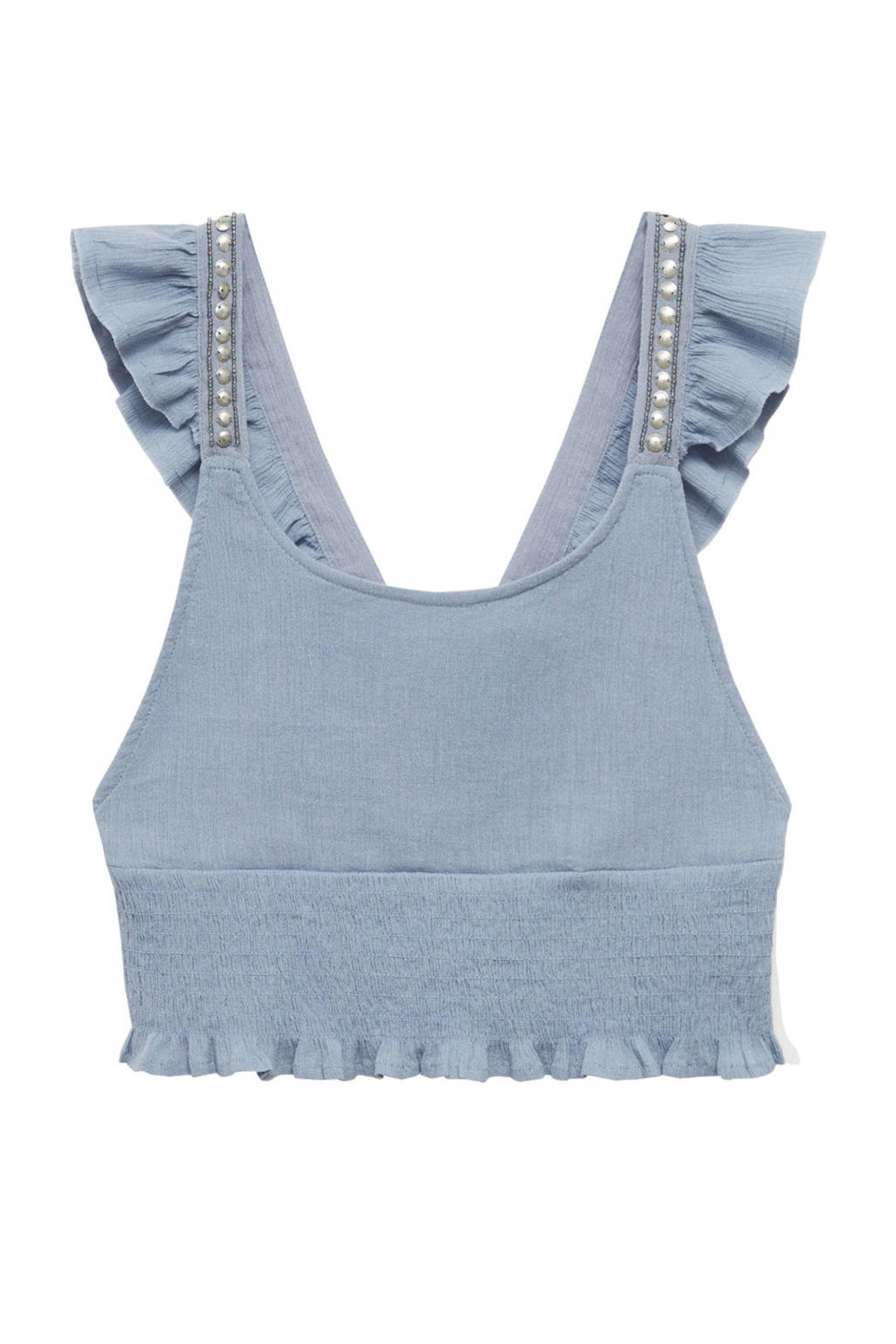 MANGO TEEN crop top lichtblauw
