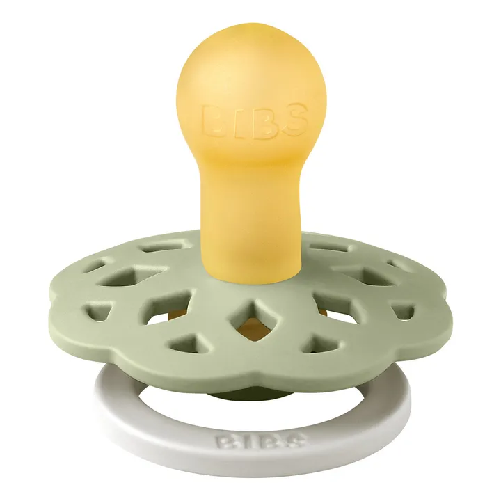 Bibs Tétines phosphorescentes en caoutchouc naturel Bohème - Set de 2 | Vert amande