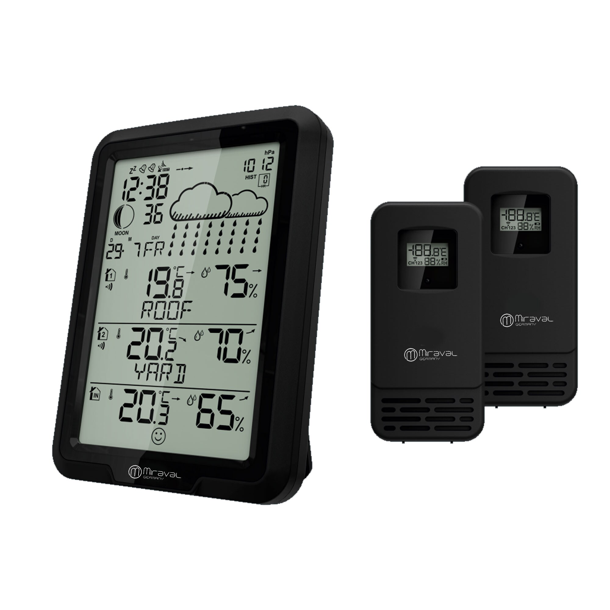 MiravalMiraval Wetterstation + 2 Sensoren individuell benennbar